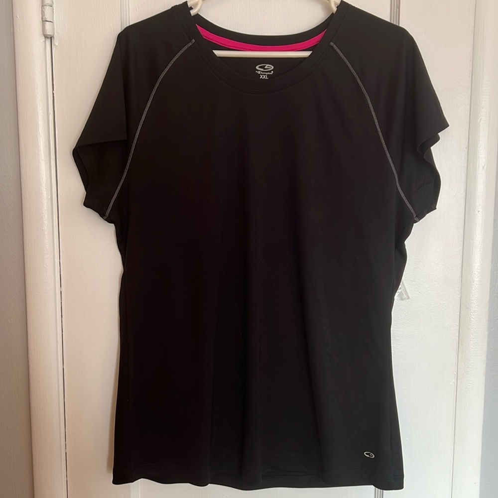 Activewear - black short sleeve top by Champion